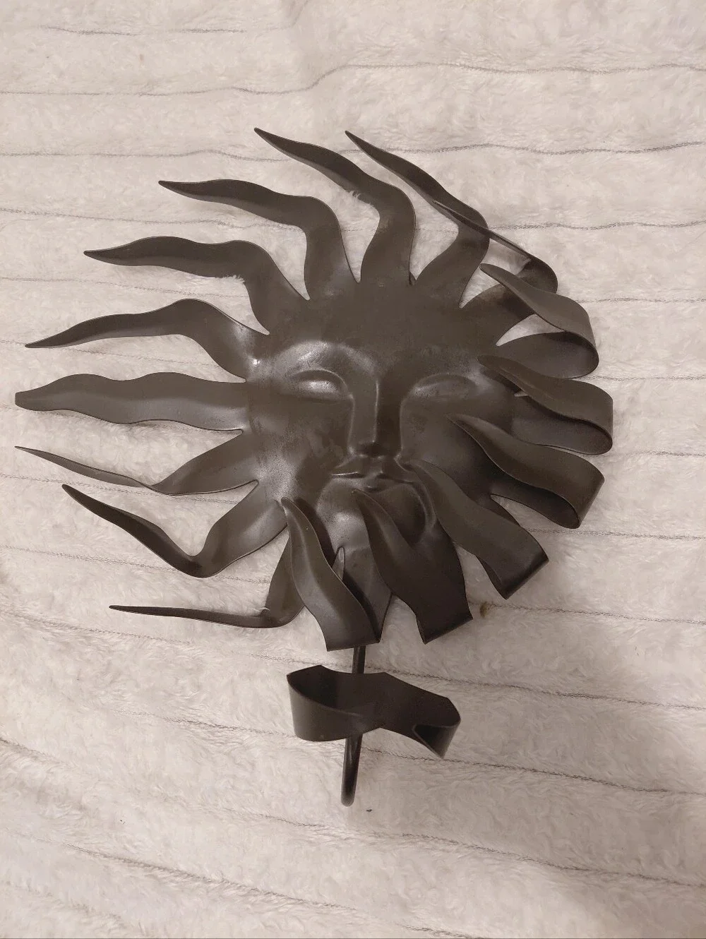 Celestial Sun Wind Blown Wall Art Candle Holder